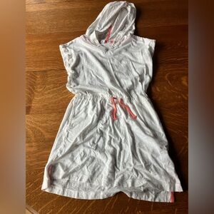 GAP Kids White Hooded Swim Coverup with Coral Drawstring